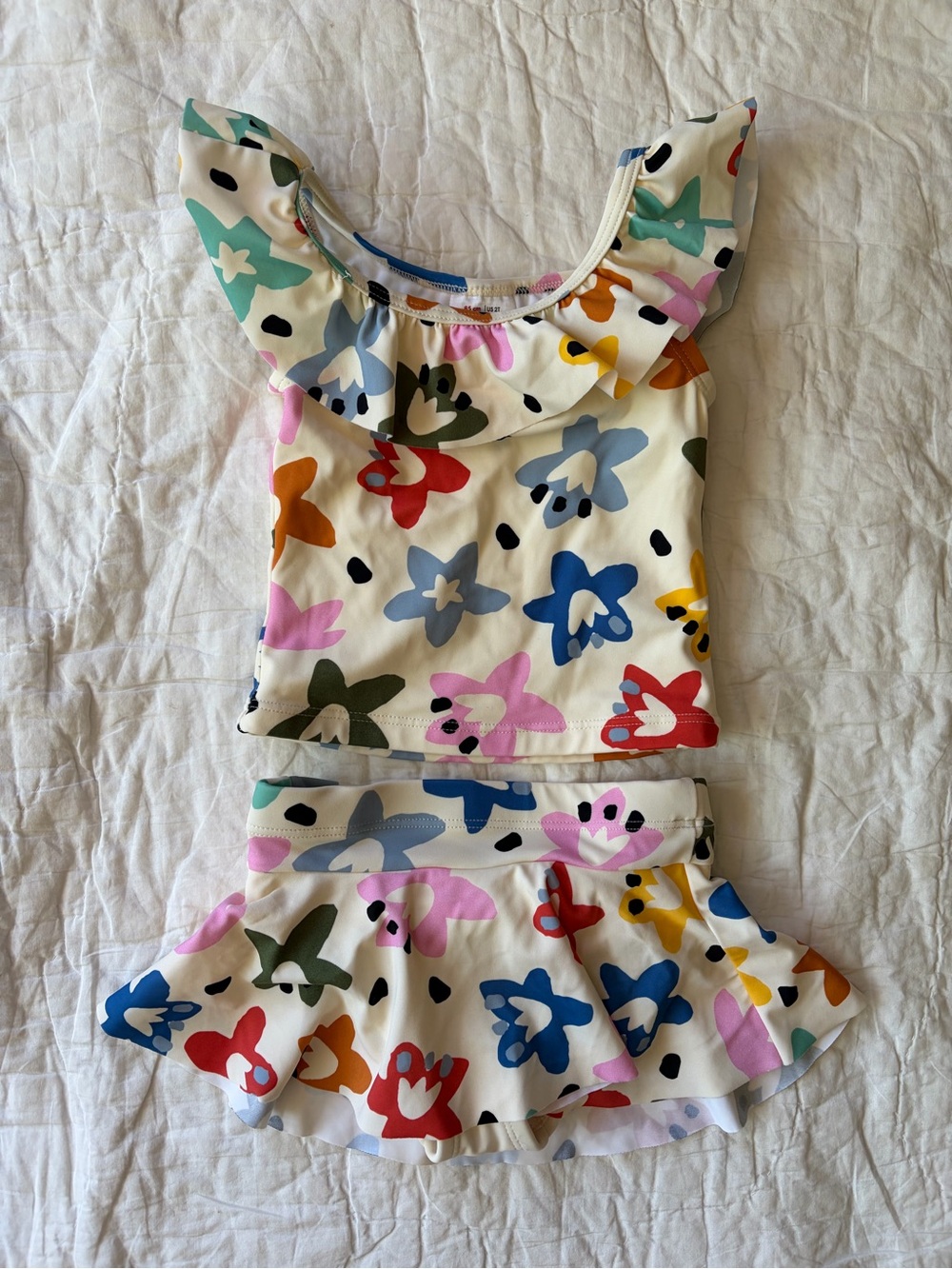 Girls Two-Piece Floral Swim Set in Multicolor